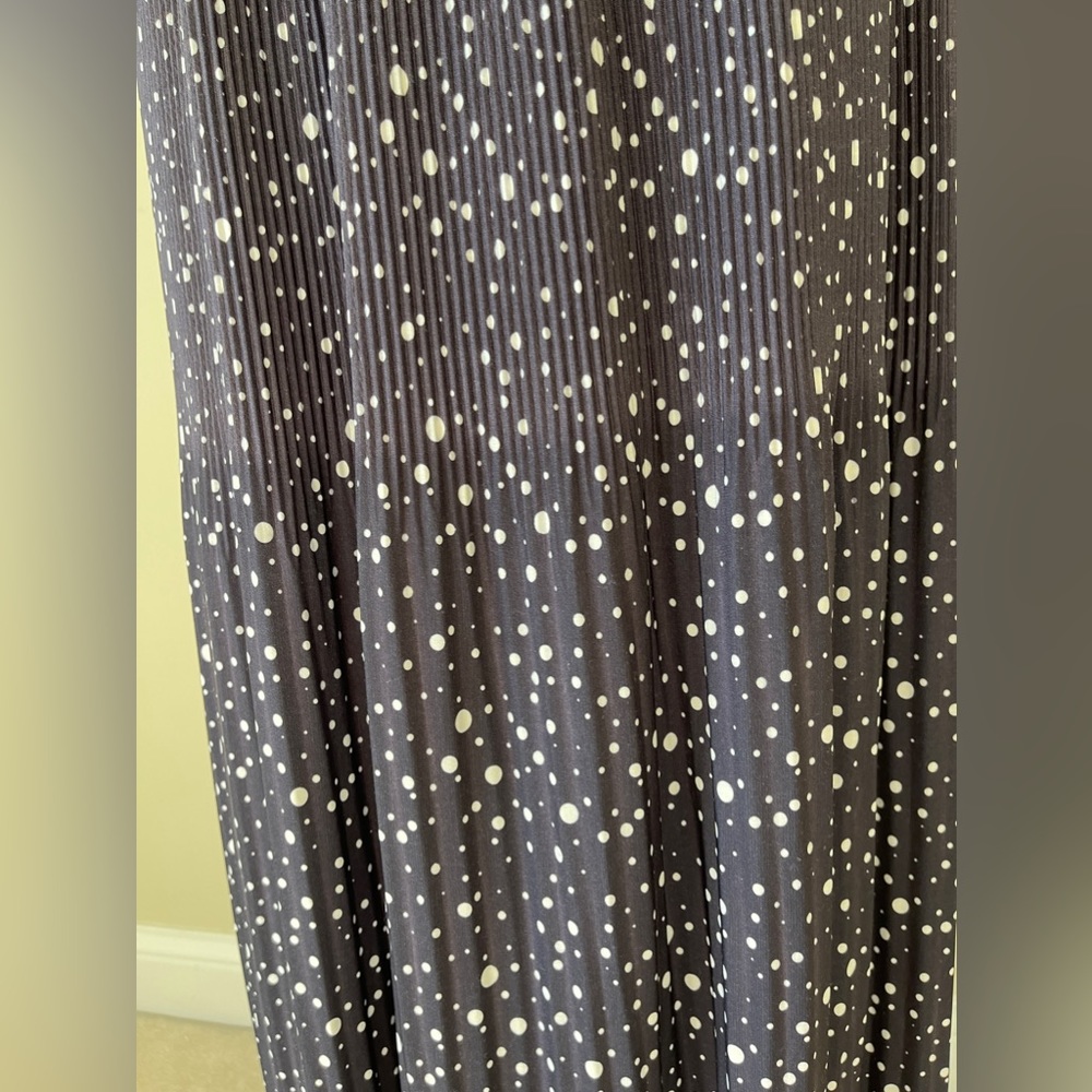 Punt o Roma Blue & While Elastic Waist Long Pleated Maxi Casual Skirt EUC - Picture 5 of 7